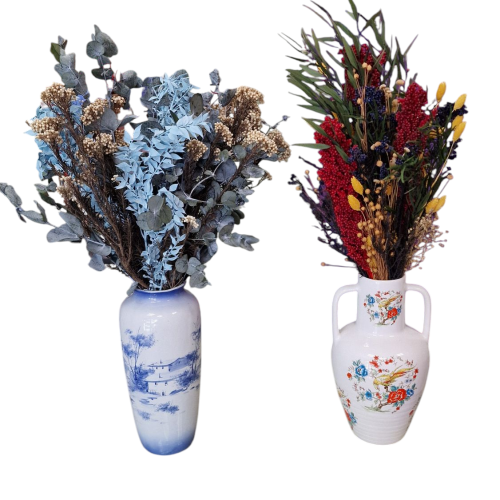 Jarron con flores preservadas